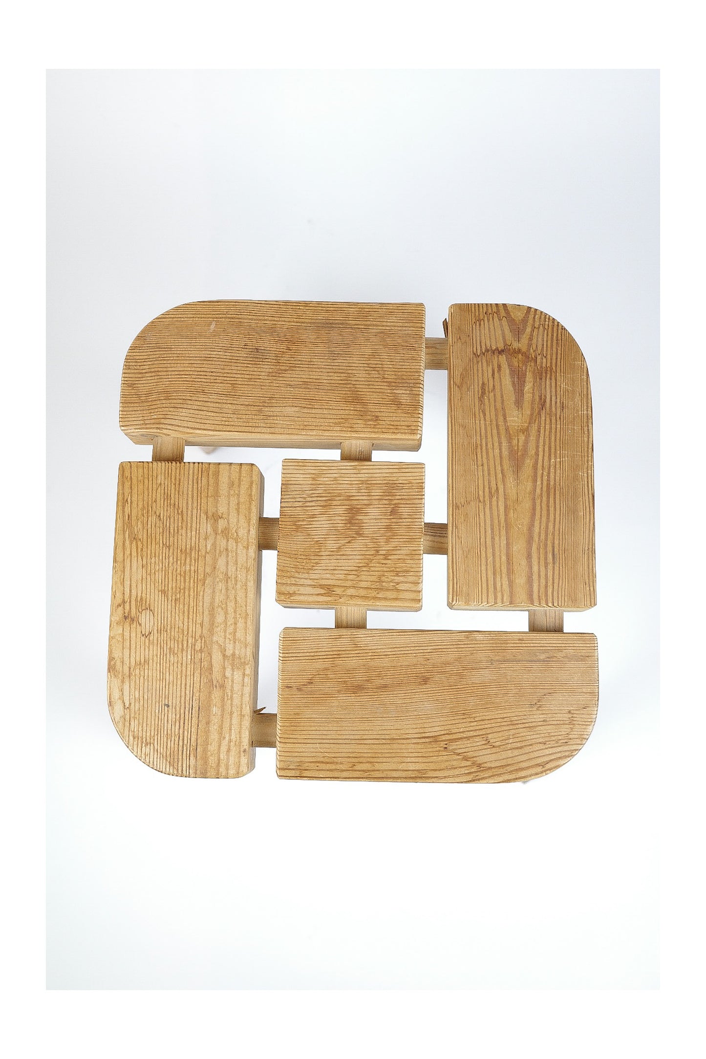 Finnish Pine Stool by Olof Ottelin 1960s