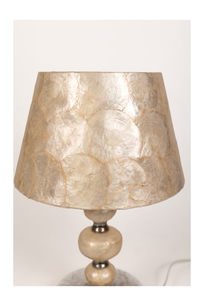 2000s Spanish Mother of Pearl Tiered Lamp