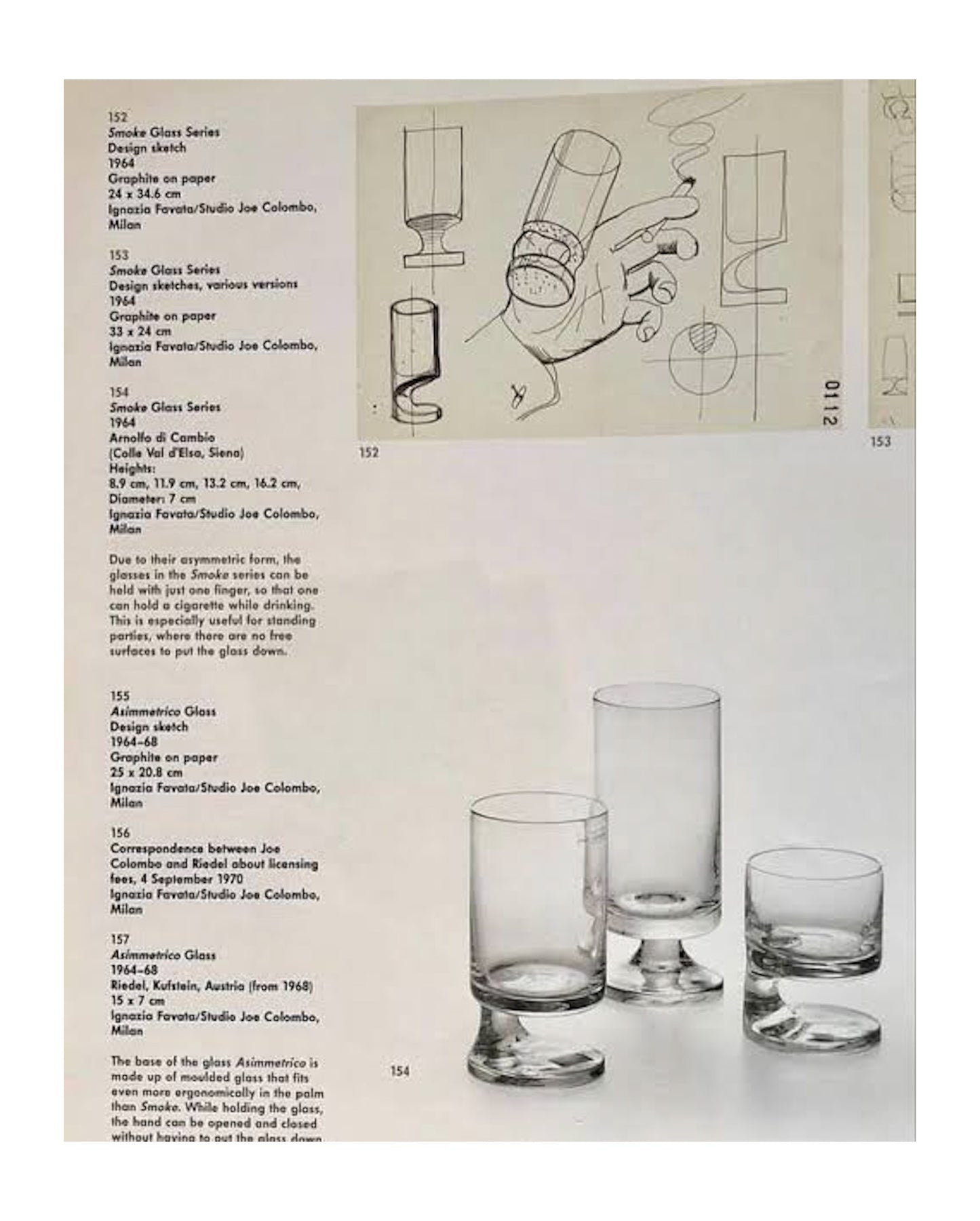 Joe Colombo “Asimmetrico” Drinking Glass, 1964