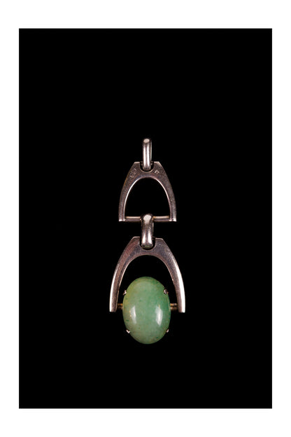 1960's Georges L'Enfant Horsebit Jade Nacklace