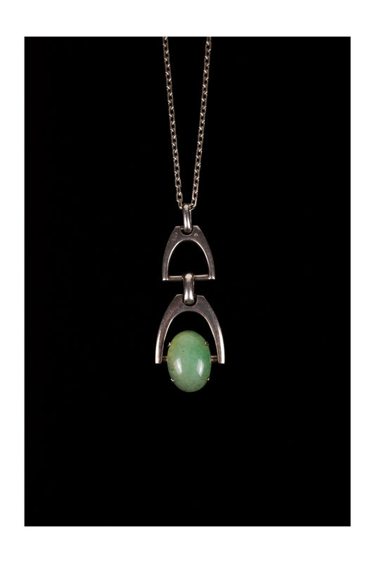 1960's Georges L'Enfant Horsebit Jade Nacklace