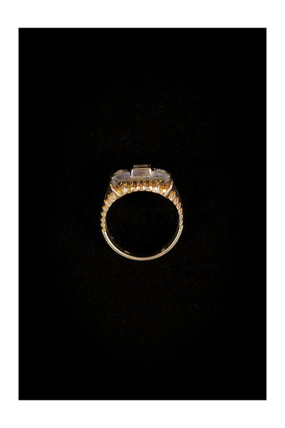 1940s Post-Art Deco Diamond Ring in 18K Yellow Gold